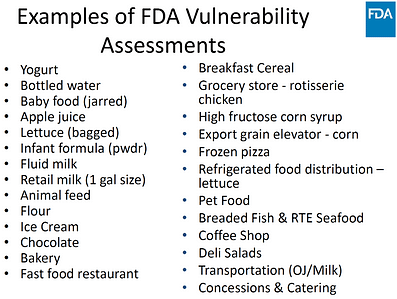 Examples of FDA Vulnerability