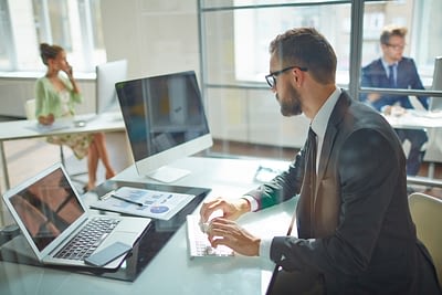 Man working on laptop